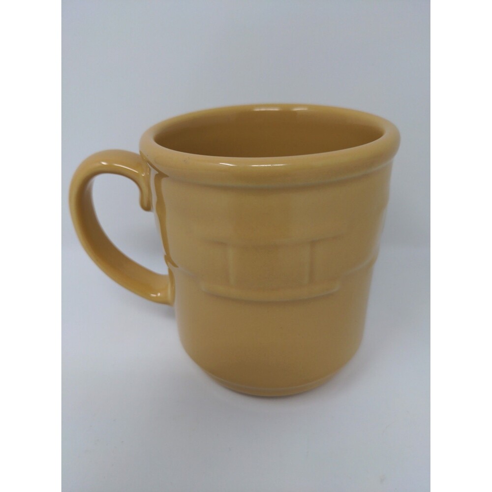 Vintage Longaberger Pottery Woven Traditions Coffee Mug Tea Cup Butternut Yellow